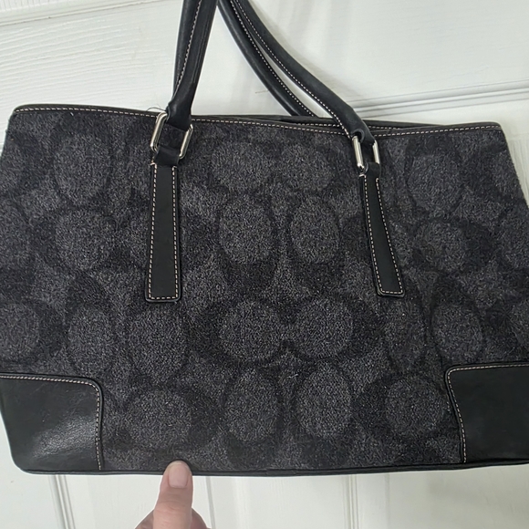 vintage Coach signature tote bag Wool - Picture 4 of 10